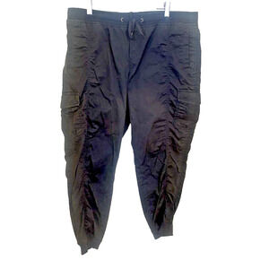 Eddie Bauer First Ascent Hiking Pants Womens 16 Black Tapered Jogger Drawstring